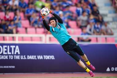 Petr Cech of Chelsea in action