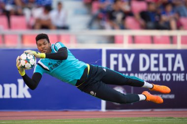 Jamal Blackman of Chelsea in action