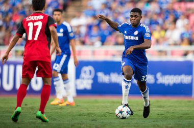 Jeremie Boga (R)of Chelsea control the ball