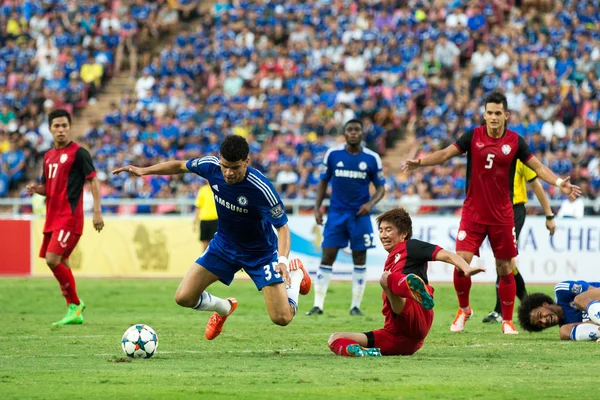 Dominic Solanke (blue) of Chelsea in action — стокове фото