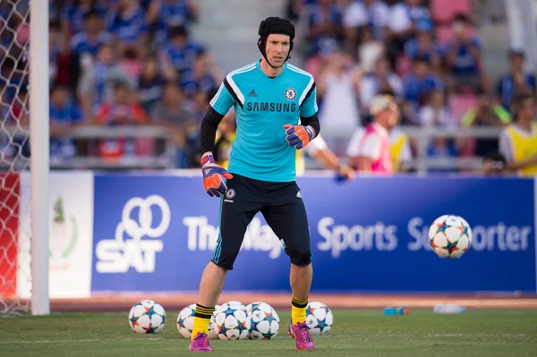 Petr Cech of Chelsea in action