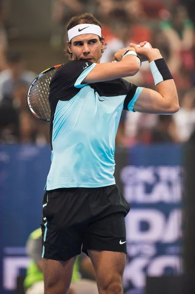 Rafael Nadal at exhibition tennis match — Stock Photo, Image