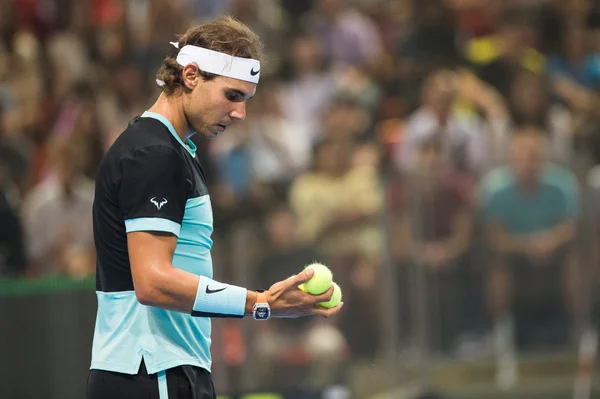 Rafael Nadal at exhibition tennis match — Stock Photo, Image