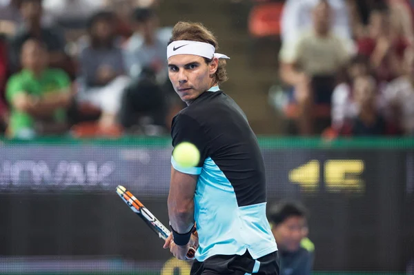 Rafael Nadal at exhibition tennis match — Stock Photo, Image