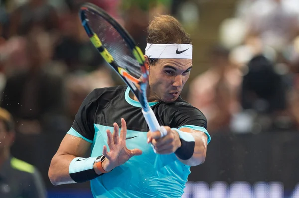 Rafael Nadal στο φιλικό αγώνα τένις — Φωτογραφία Αρχείου