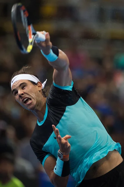 Rafael Nadal op tentoonstelling tenniswedstrijd — Stockfoto