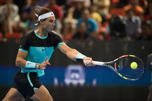 Rafael Nadal en exposición partido de tenis — Foto de Stock