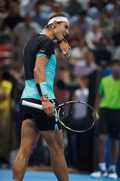 Rafael Nadal no jogo de tênis exposição — Fotografia de Stock