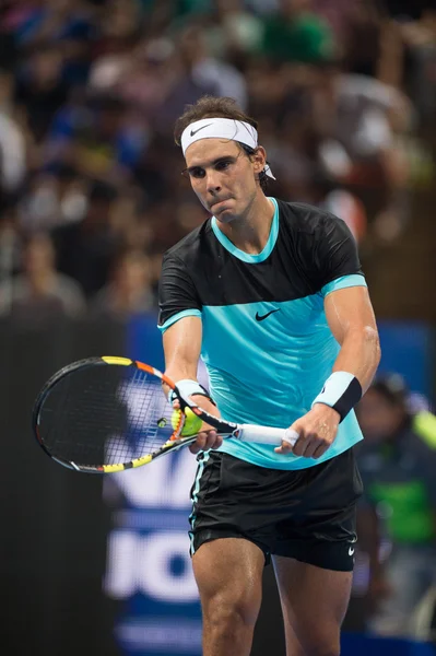 Rafael Nadal στο φιλικό αγώνα τένις — Φωτογραφία Αρχείου
