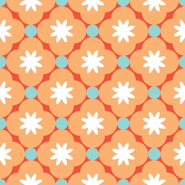 Daire ve çiçeklerle vektör seamless modeli