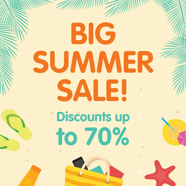 Salonu, vektör şablonu nerede büyük yaz satış başlıyor.