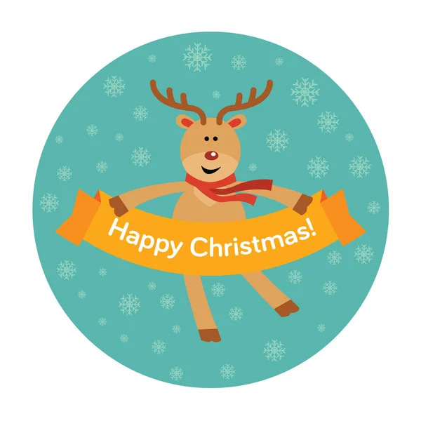 Kurdele ile vektör Noel sevimli geyik