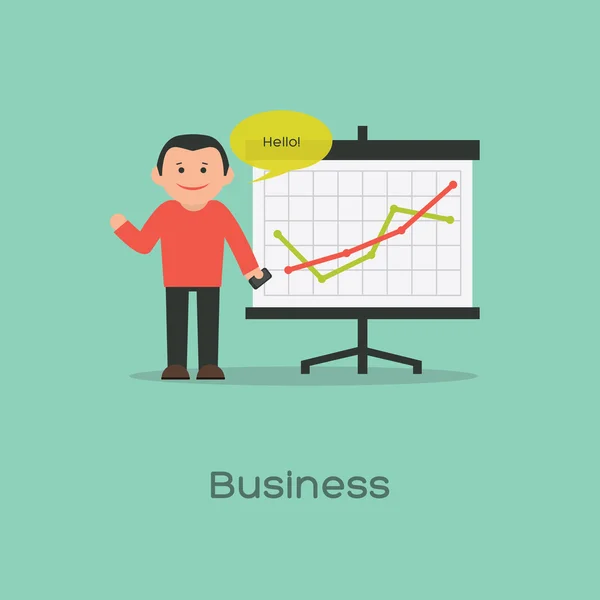 Vektör işadamı grafik kurulu yanında