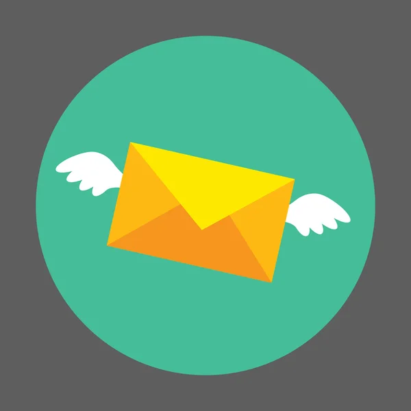 Sinek mektup ile düz renkli simge vektör