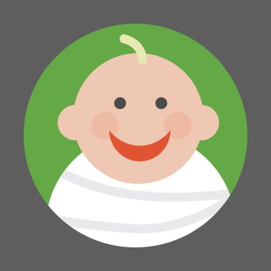 Bebek ile düz renkli simge vektör