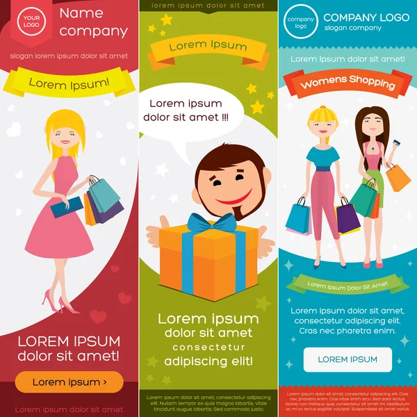 Tema alışveriş ile vektör renkli afiş