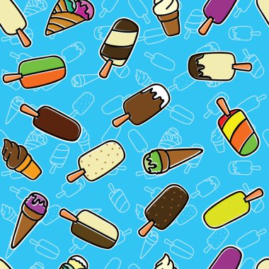 Vektör renkli dondurma seamless modeli
