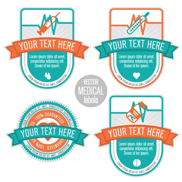 Vektör tıbbi etiketleri