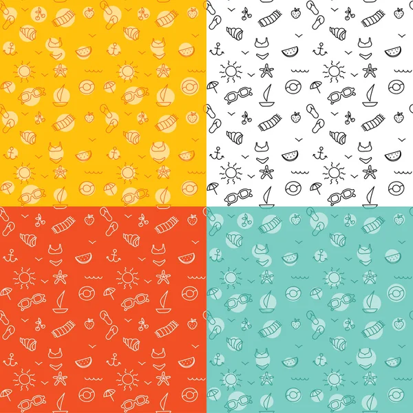 Yaz için kesintisiz dört desen arka planlar