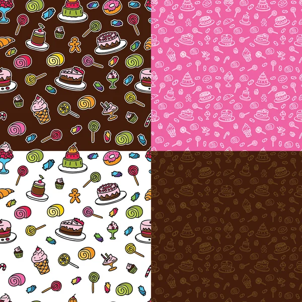 Tatlı vektör renkli kesintisiz desenlerle