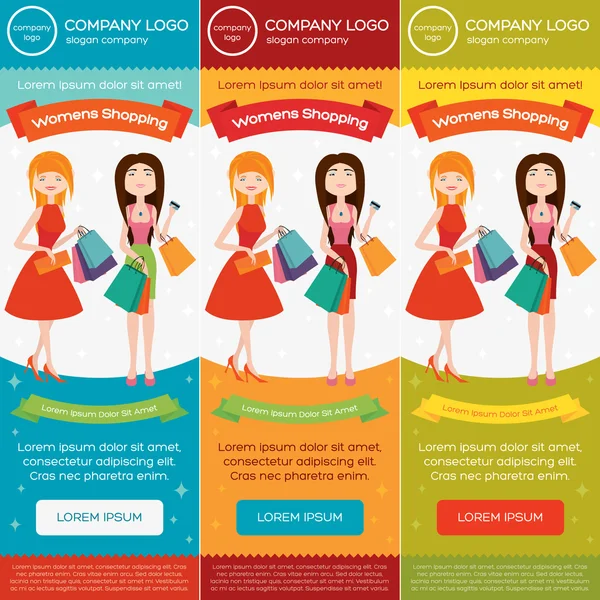 Tema alışveriş ile vektör renkli afiş