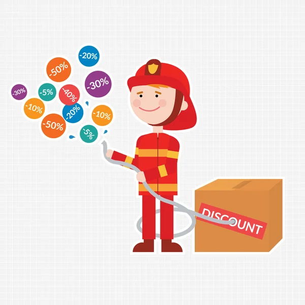 Vektör düz itfaiyeci indirimlerle