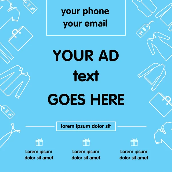Vektör reklam afişi giyim Tema