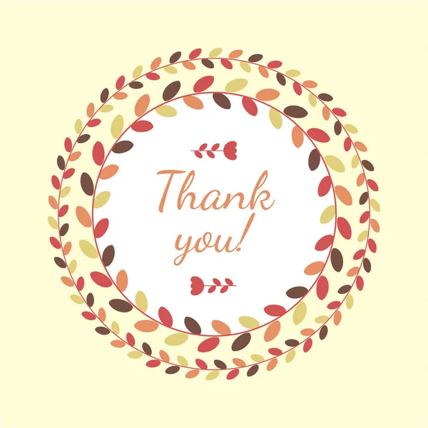 Vektör rozet çiçek daire içindeki Şükran metni ile