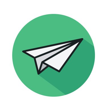 Kağıt Uçak ile vektör düz simgesi