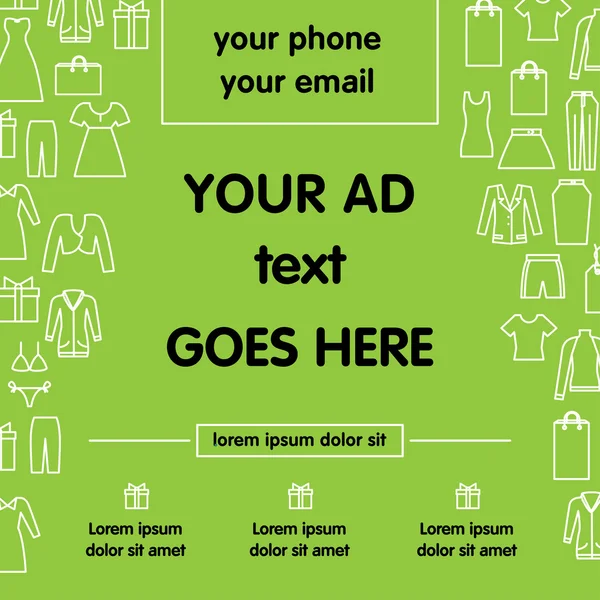 Vektör reklam afişi giyim Tema