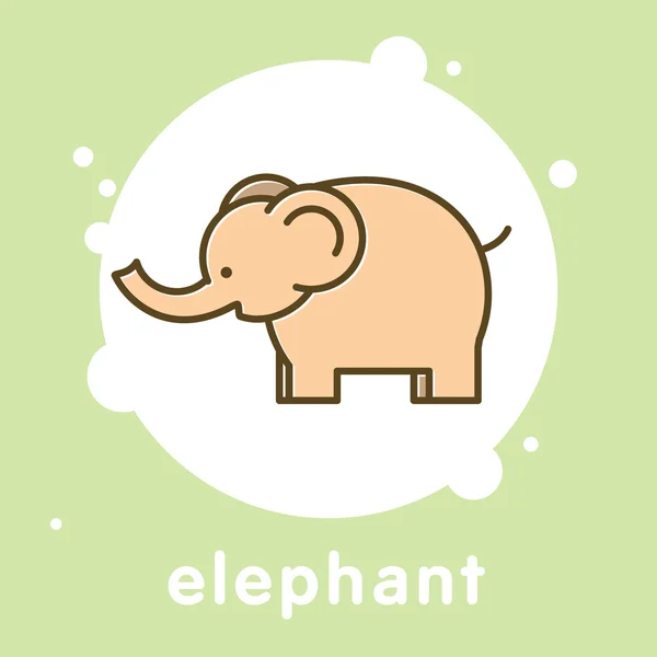 Vektör çizim komik fil simgesiyle