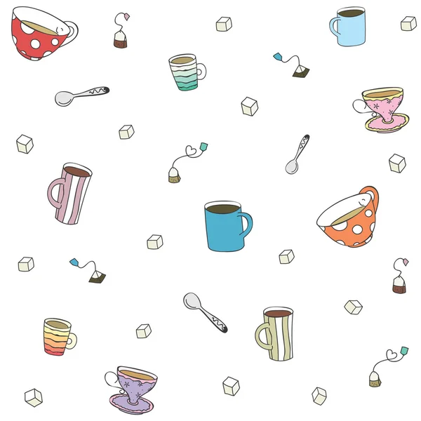 Vektör çay ile seamless modeli