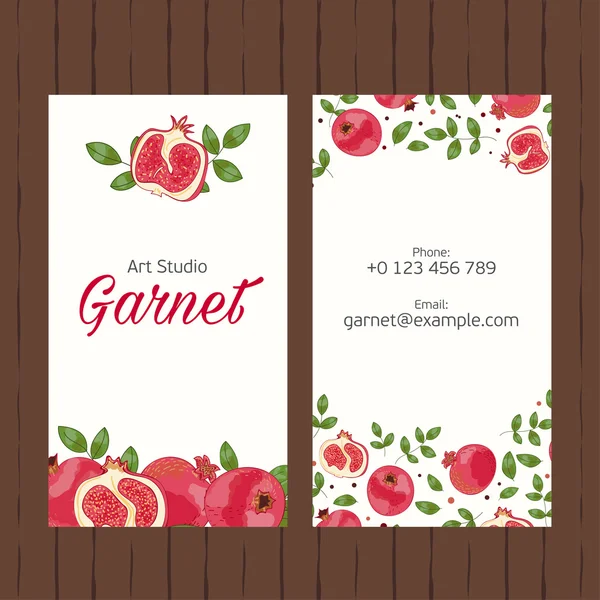 Vektör şablonu kartvizit Granat ile için.