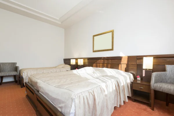 Interior of a hotel bedroom — Stock Photo, Image