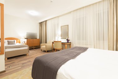 Otel yatak odası iç akşam