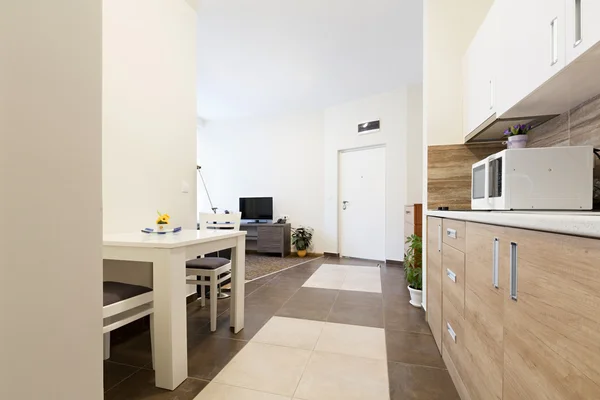 Интерьер квартиры с кухней — стоковое фото