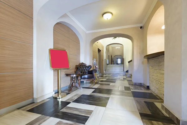 Hotel interior, entrance reception area — Stock Photo, Image