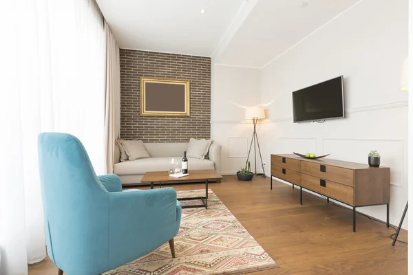 Vardagsrum inredning i modern lägenhet — Stockfoto