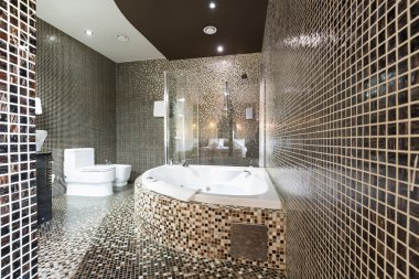 Modern banyo Jakuzi küvet ile