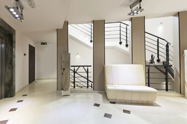 Hotel lobby with stairs — Stock Photo, Image