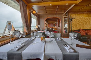 İç bir lüks cruise Restoran