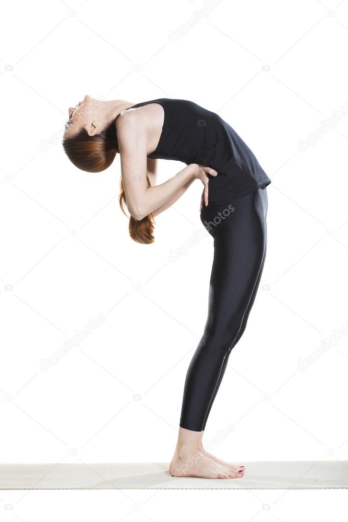 9 yoga poses for improve back bend concept Vector Image