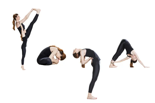 Word yoga spelled in poses — Stock Photo, Image