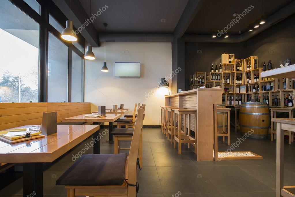 Interior of a modern wine bar Stock Photo by ©rilueda 117379262