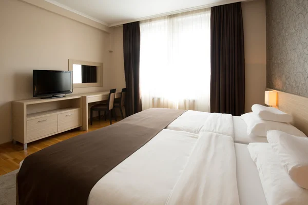 Moderne elegante Hotel Schlafzimmer Interieur — Stockfoto