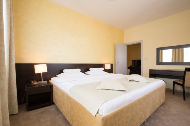 Modern zarif otel yatak odası iç