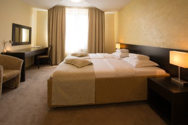 Modern zarif otel yatak odası iç