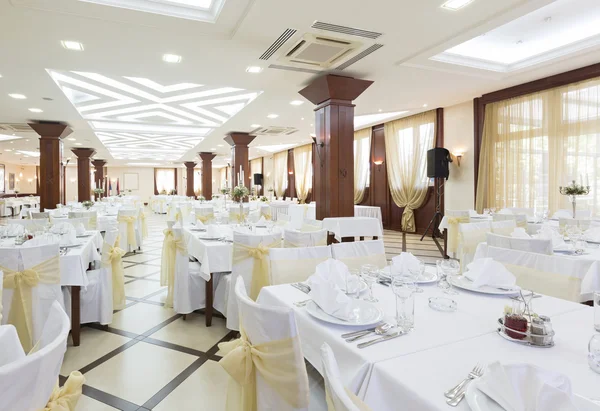 Wedding hall or other function facility set for fine dining