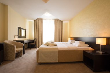 Modern zarif otel yatak odası iç