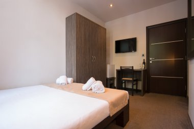 Modern güzel otel yatak odası iç